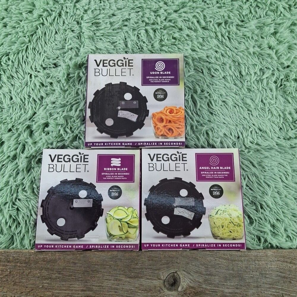 Veggie Bullet accessory blades 3PK Angel hair, Ribbon,Udon blades New in package